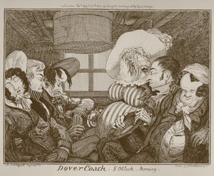 Dover Coach, reggel 5 óra, George Cruikshank metszet, 1826